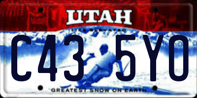 UT license plate C435YO