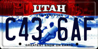 UT license plate C436AF