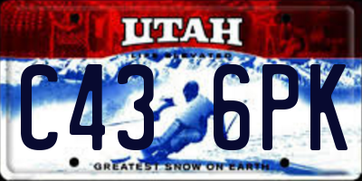 UT license plate C436PK