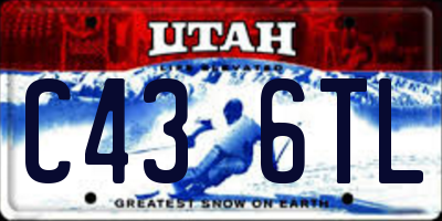 UT license plate C436TL