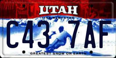 UT license plate C437AF