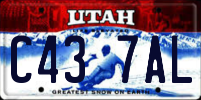 UT license plate C437AL