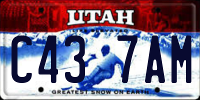 UT license plate C437AM