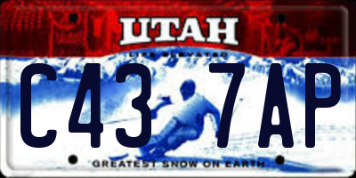 UT license plate C437AP