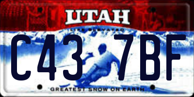 UT license plate C437BF