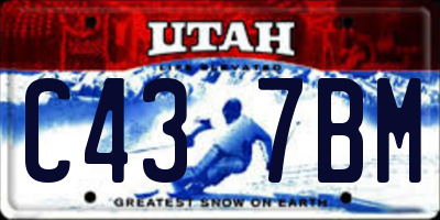 UT license plate C437BM