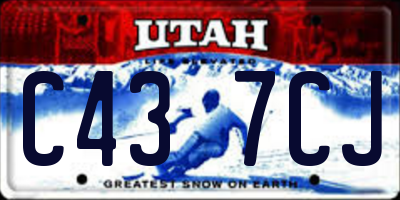 UT license plate C437CJ