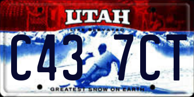 UT license plate C437CT