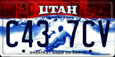 UT license plate C437CV