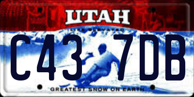 UT license plate C437DB