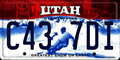 UT license plate C437DI