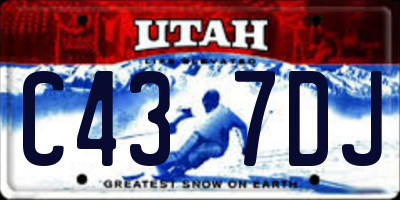 UT license plate C437DJ