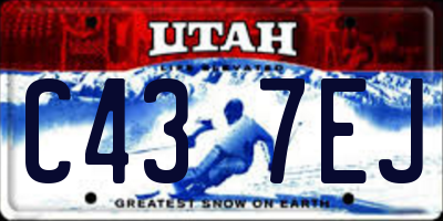 UT license plate C437EJ