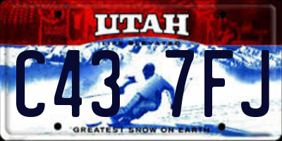 UT license plate C437FJ