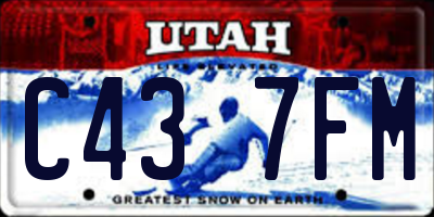 UT license plate C437FM