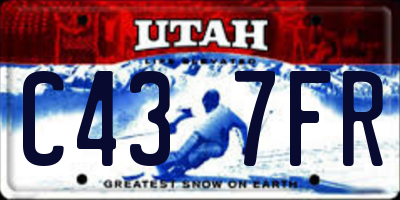 UT license plate C437FR