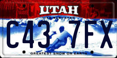 UT license plate C437FX