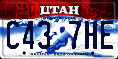 UT license plate C437HE