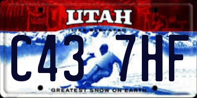 UT license plate C437HF