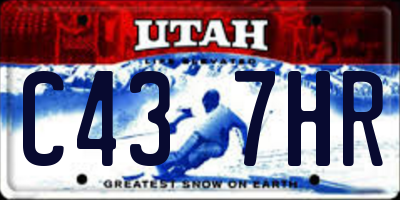 UT license plate C437HR