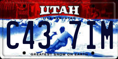UT license plate C437IM