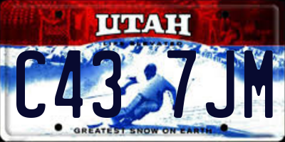 UT license plate C437JM