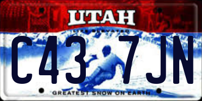 UT license plate C437JN