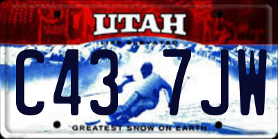 UT license plate C437JW