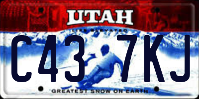 UT license plate C437KJ