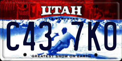 UT license plate C437KO