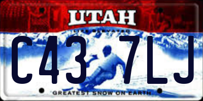 UT license plate C437LJ