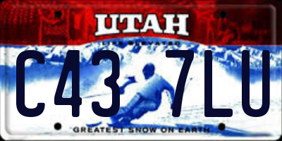 UT license plate C437LU