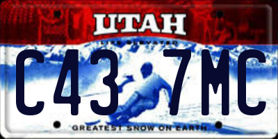 UT license plate C437MC
