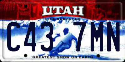 UT license plate C437MN