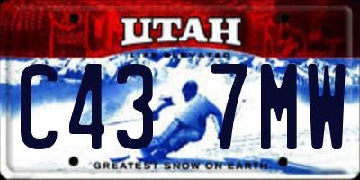 UT license plate C437MW