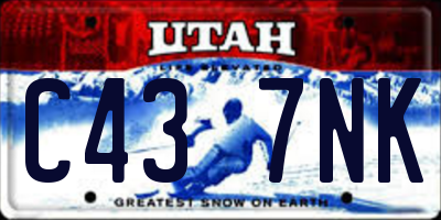 UT license plate C437NK