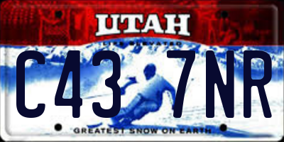 UT license plate C437NR