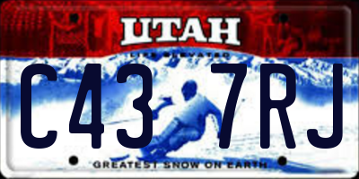UT license plate C437RJ