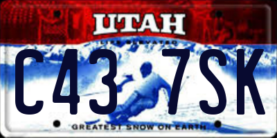 UT license plate C437SK