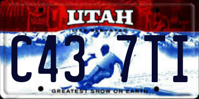 UT license plate C437TI