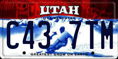 UT license plate C437TM