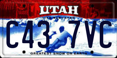 UT license plate C437VC