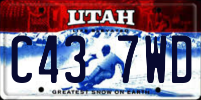 UT license plate C437WD