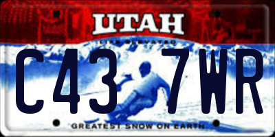 UT license plate C437WR