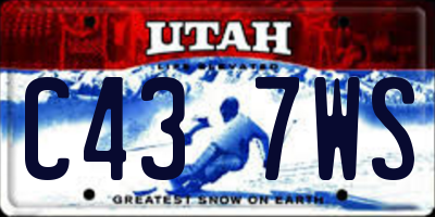 UT license plate C437WS