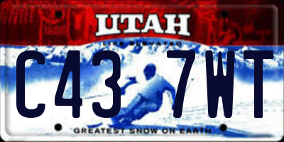 UT license plate C437WT
