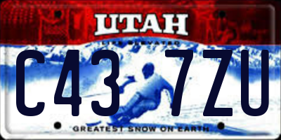UT license plate C437ZU