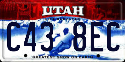 UT license plate C438EC