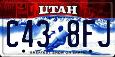 UT license plate C438FJ