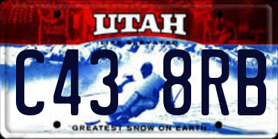 UT license plate C438RB